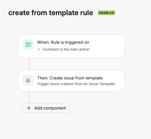 Automation rule with Create from Template action