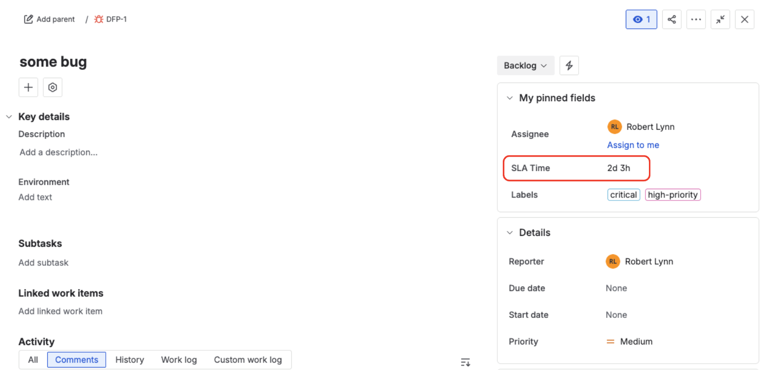 Duration field with a 2d 4h value while creating or viewing a Jira issue