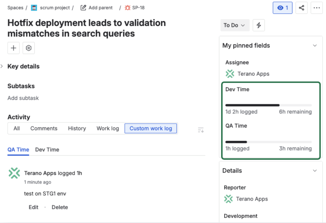Separate Dev, QA, and Contract estimates on one Jira issue